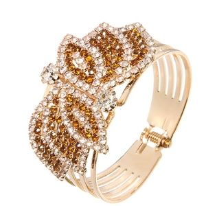 Topaz & CZ Hinged Crystal Bangle Bracelet D